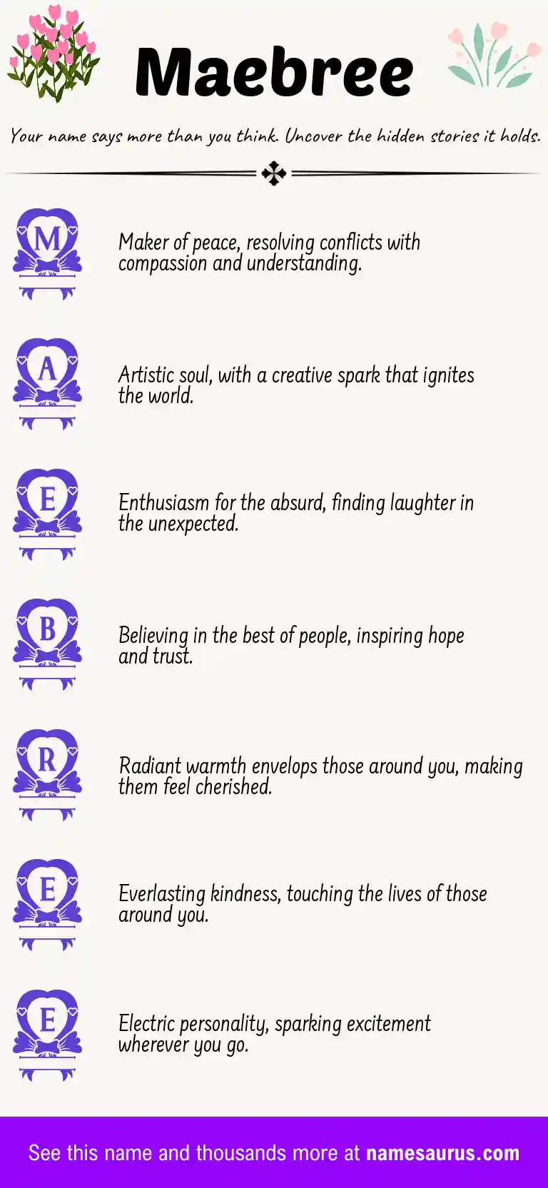 Acrostic poem about Maebree.