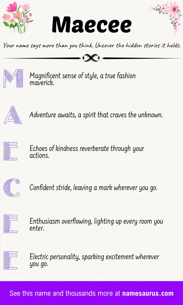 Acrostic poem about Maecee.