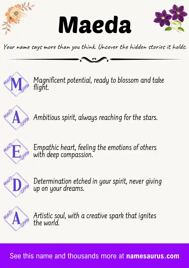 Acrostic poem about Maeda.