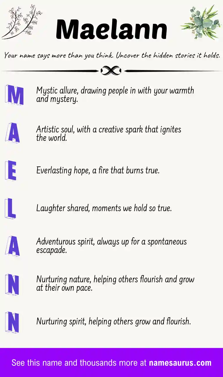 Acrostic poem about Maelann.