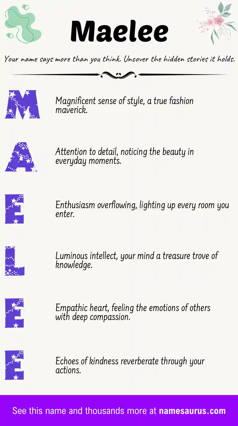 Acrostic poem about Maelee.