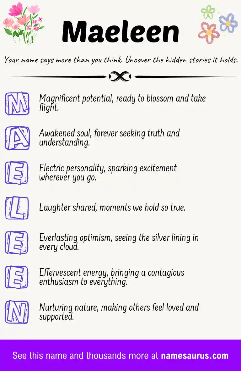 Acrostic poem about Maeleen.