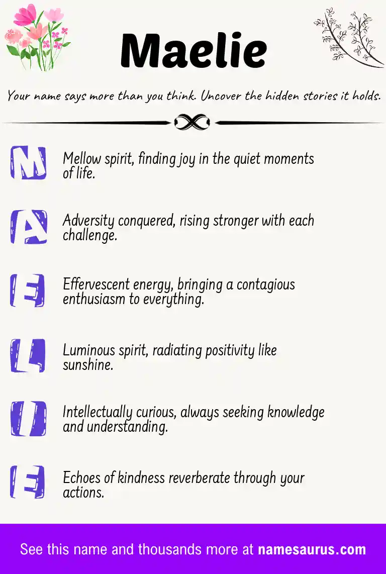 Acrostic poem about Maelie.