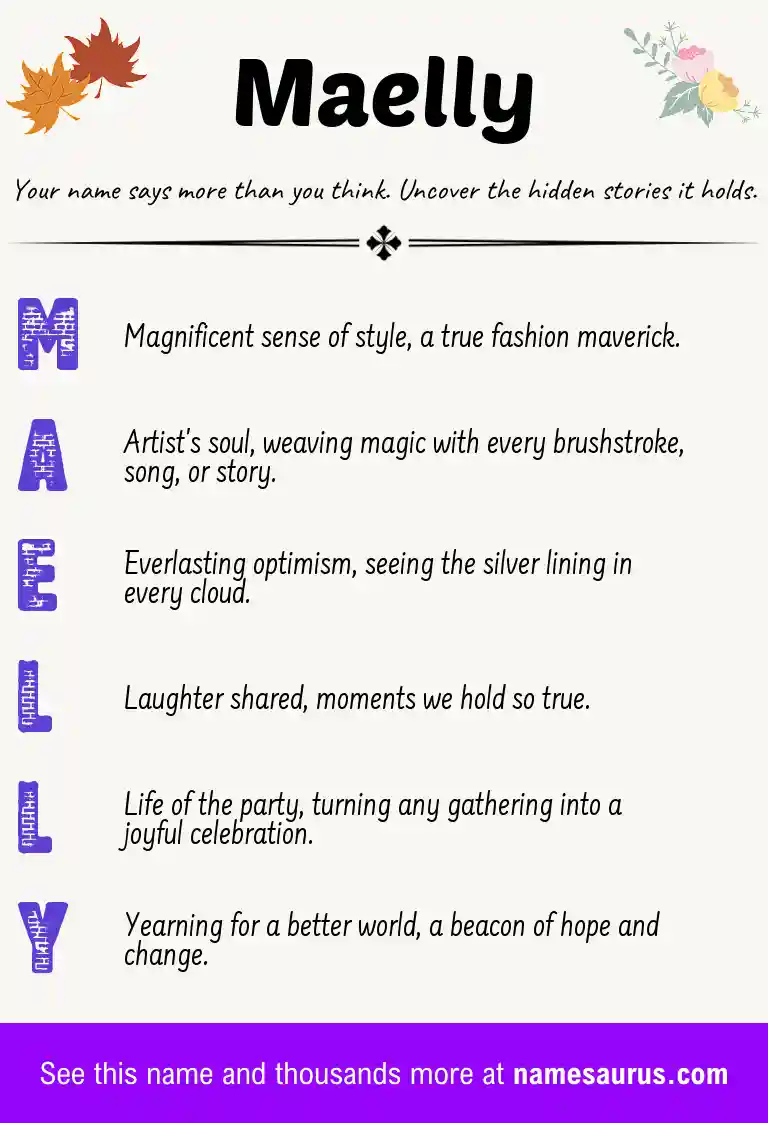 Acrostic poem about Maelly.