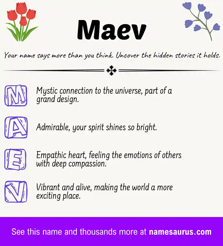 Acrostic poem about Maev.