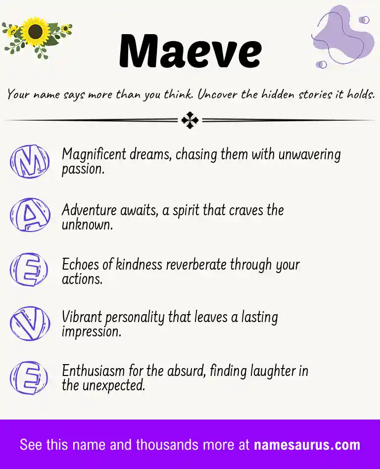 Acrostic poem about Maeve.