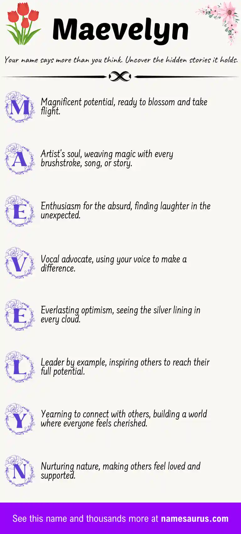 Acrostic poem about Maevelyn.