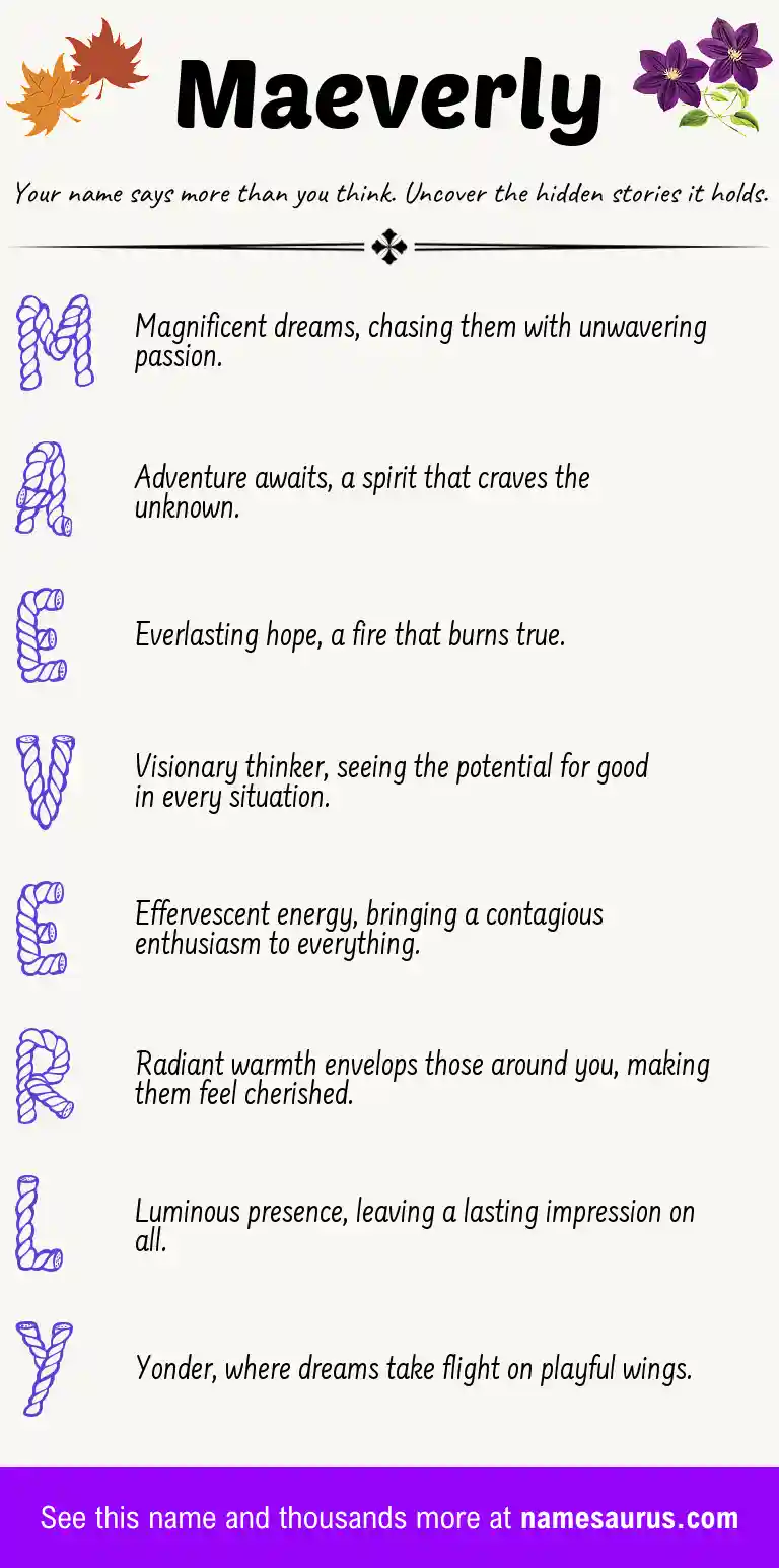 Acrostic poem about Maeverly.