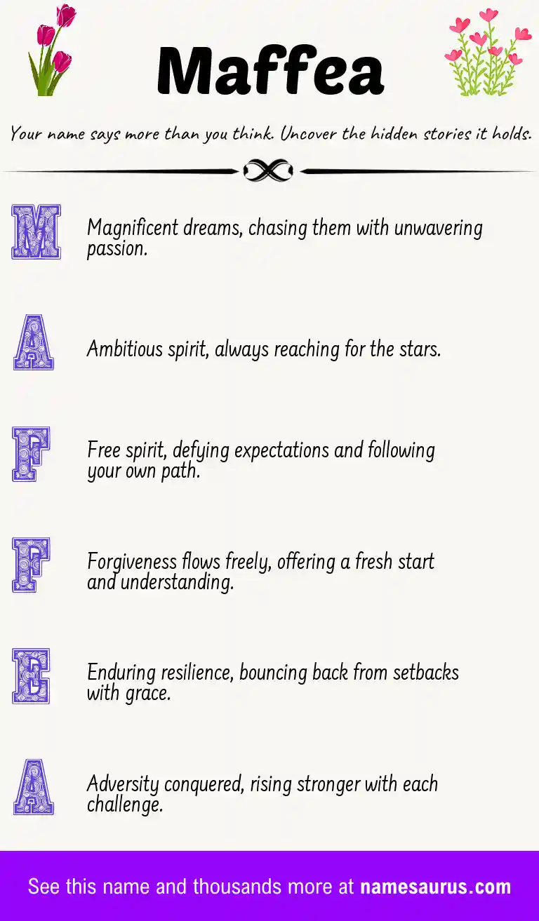 Acrostic poem about Maffea.