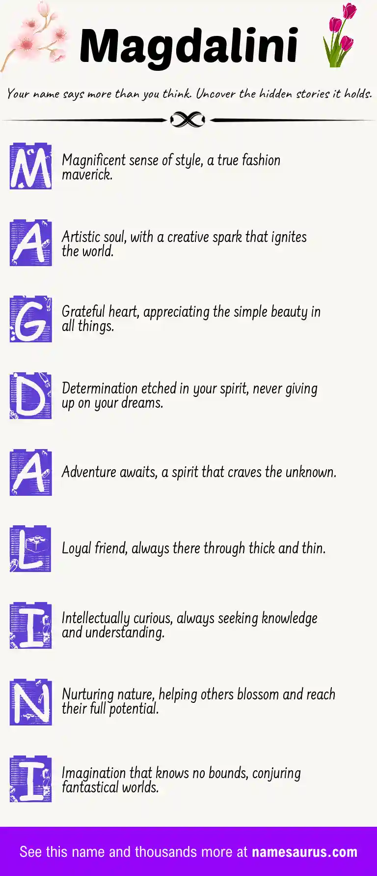 Acrostic poem about Magdalini.