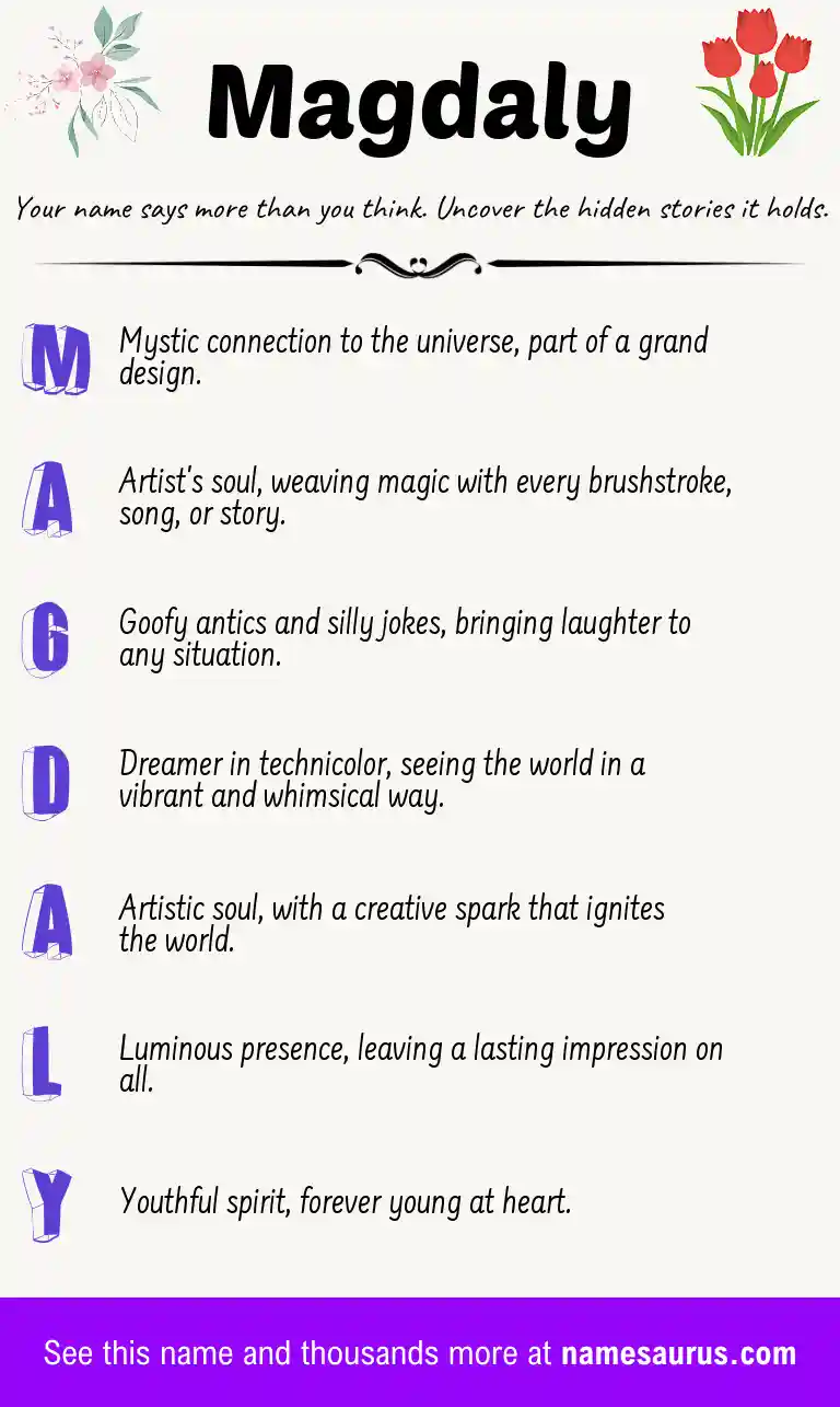 Acrostic poem about Magdaly.