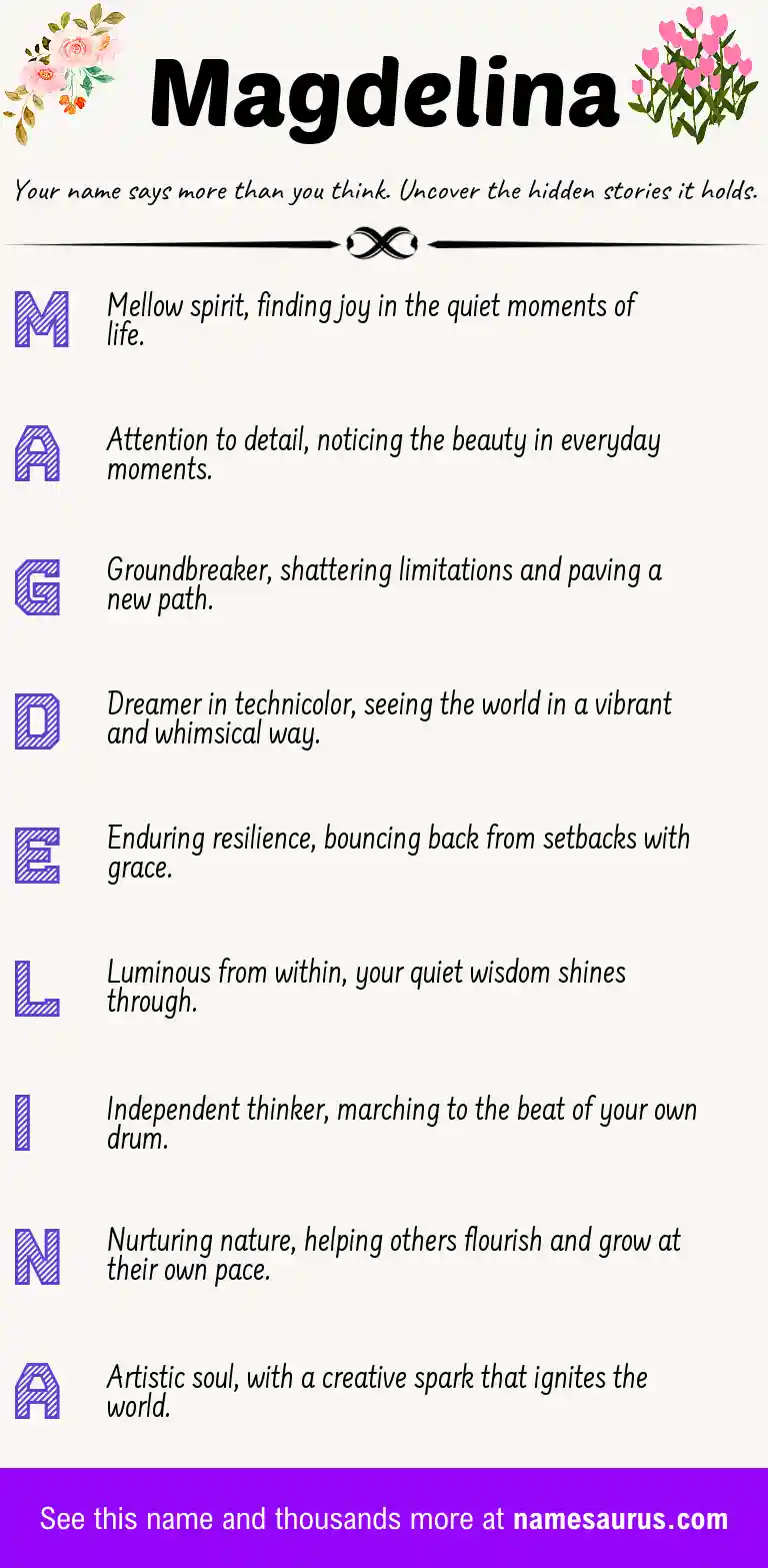 Acrostic poem about Magdelina.