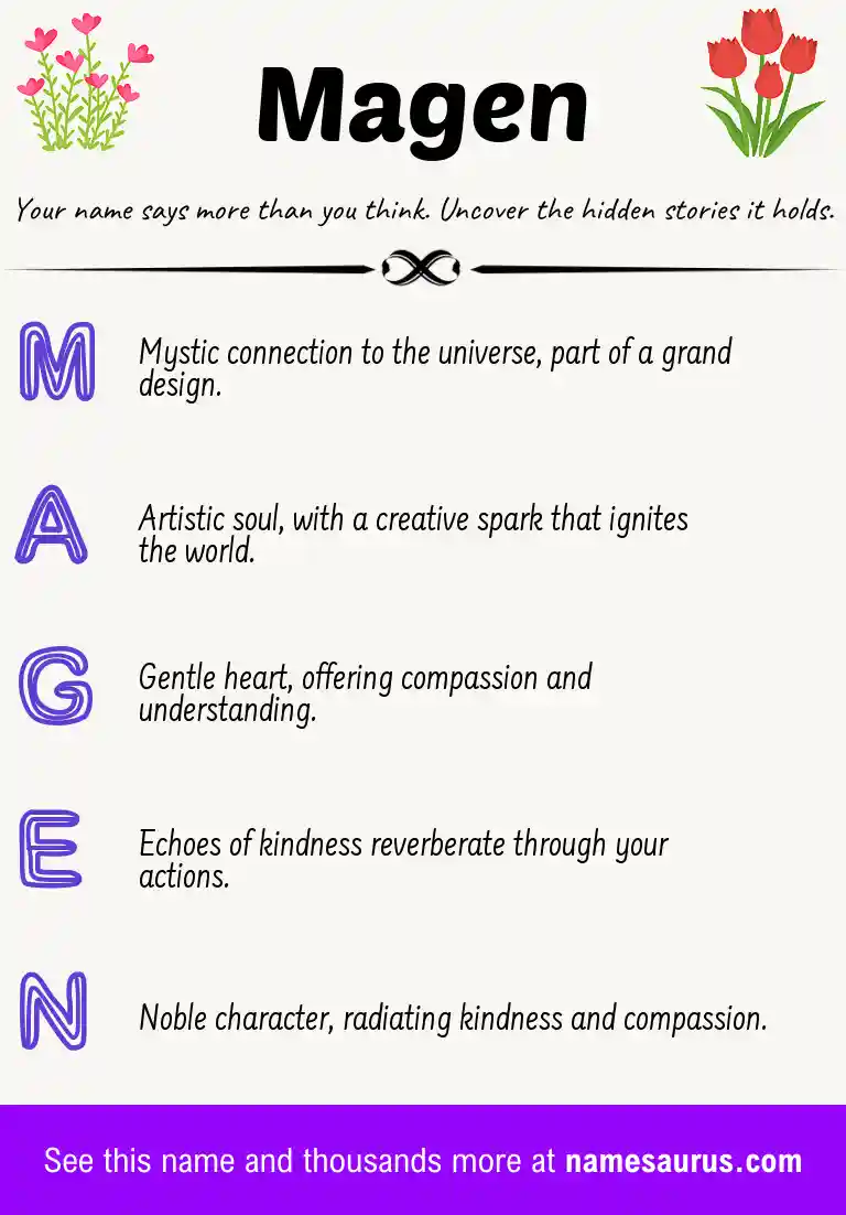 Acrostic poem about Magen.