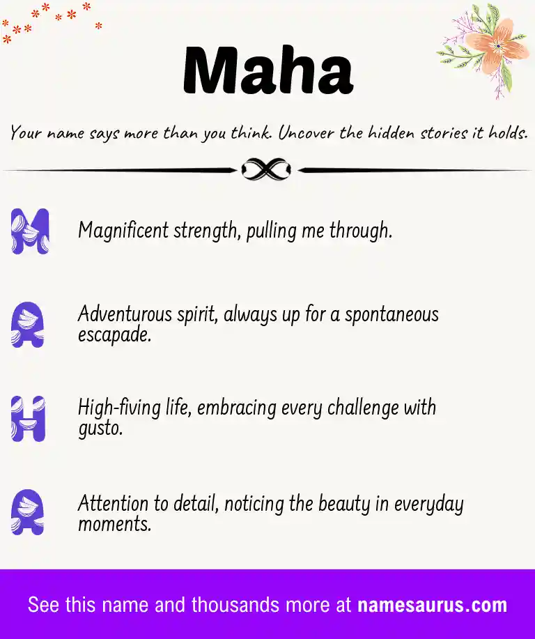 Acrostic poem about Maha.