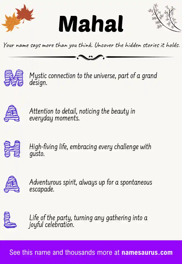 Acrostic poem about Mahal.