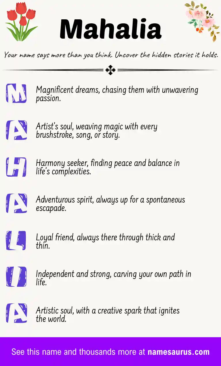 Acrostic poem about Mahalia.
