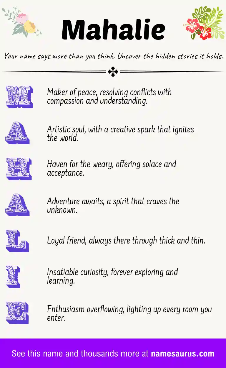 Acrostic poem about Mahalie.