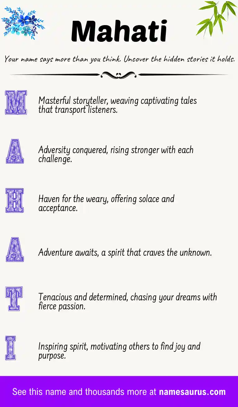 Acrostic poem about Mahati.