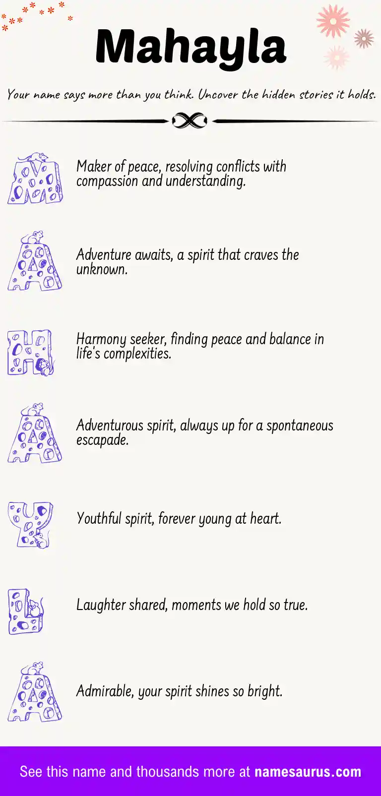 Acrostic poem about Mahayla.