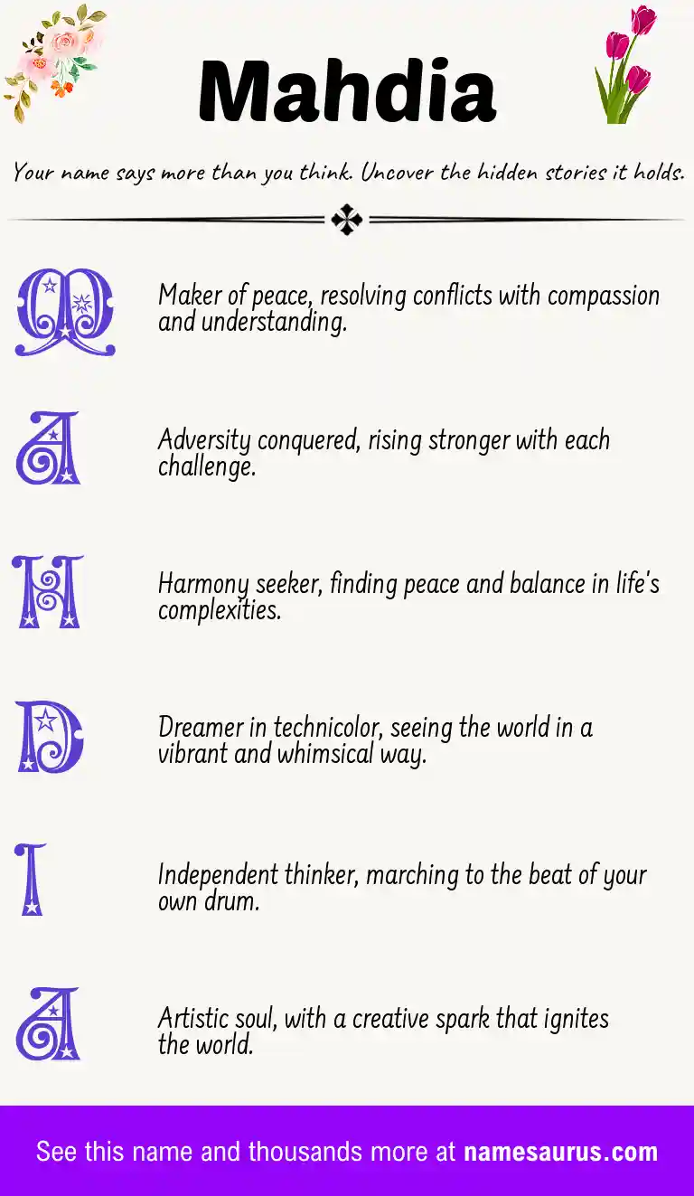 Acrostic poem about Mahdia.