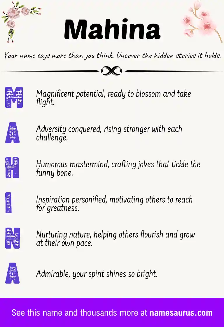 Acrostic poem about Mahina.