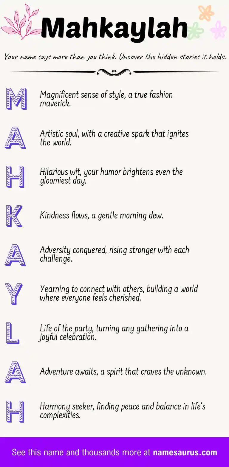Acrostic poem about Mahkaylah.