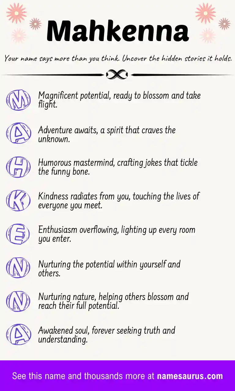 Acrostic poem about Mahkenna.