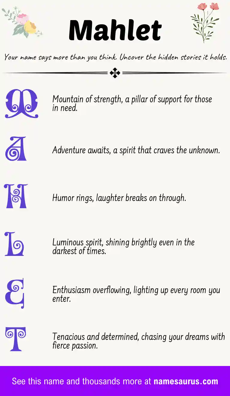 Acrostic poem about Mahlet.