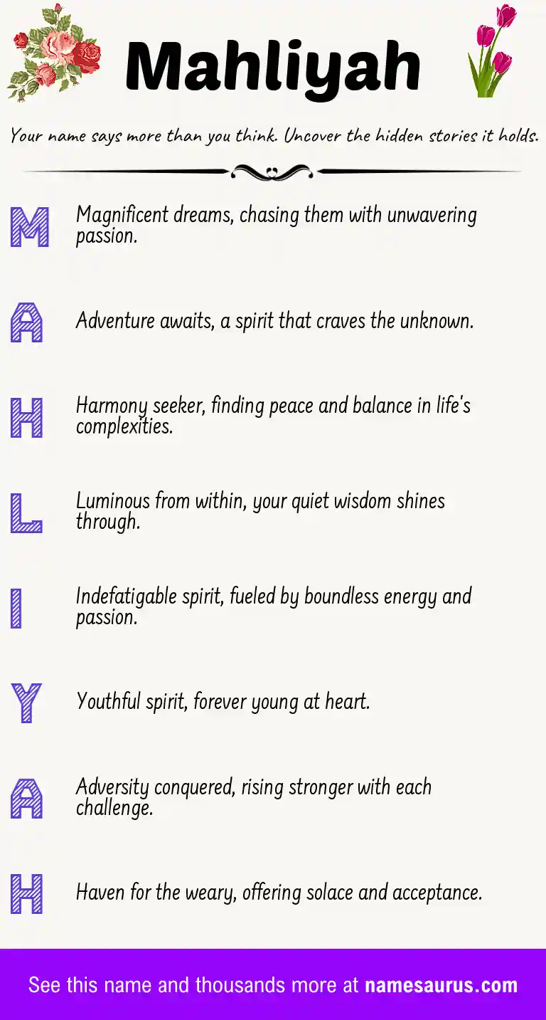 Acrostic poem about Mahliyah.