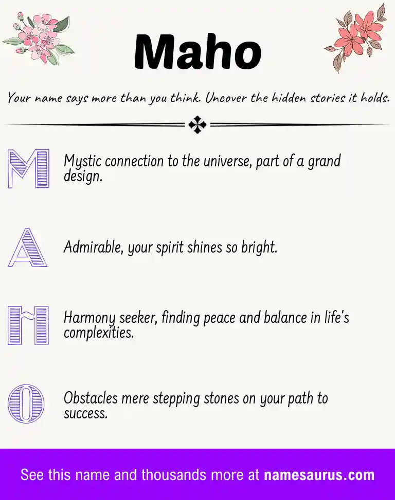 Acrostic poem about Maho.