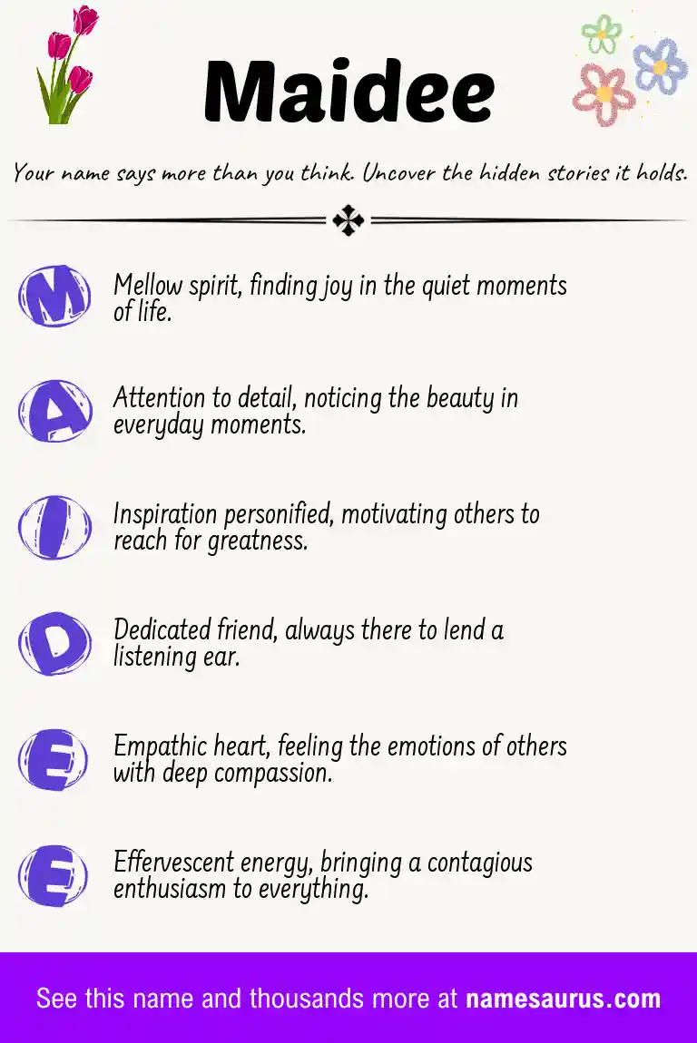 Acrostic poem about Maidee.