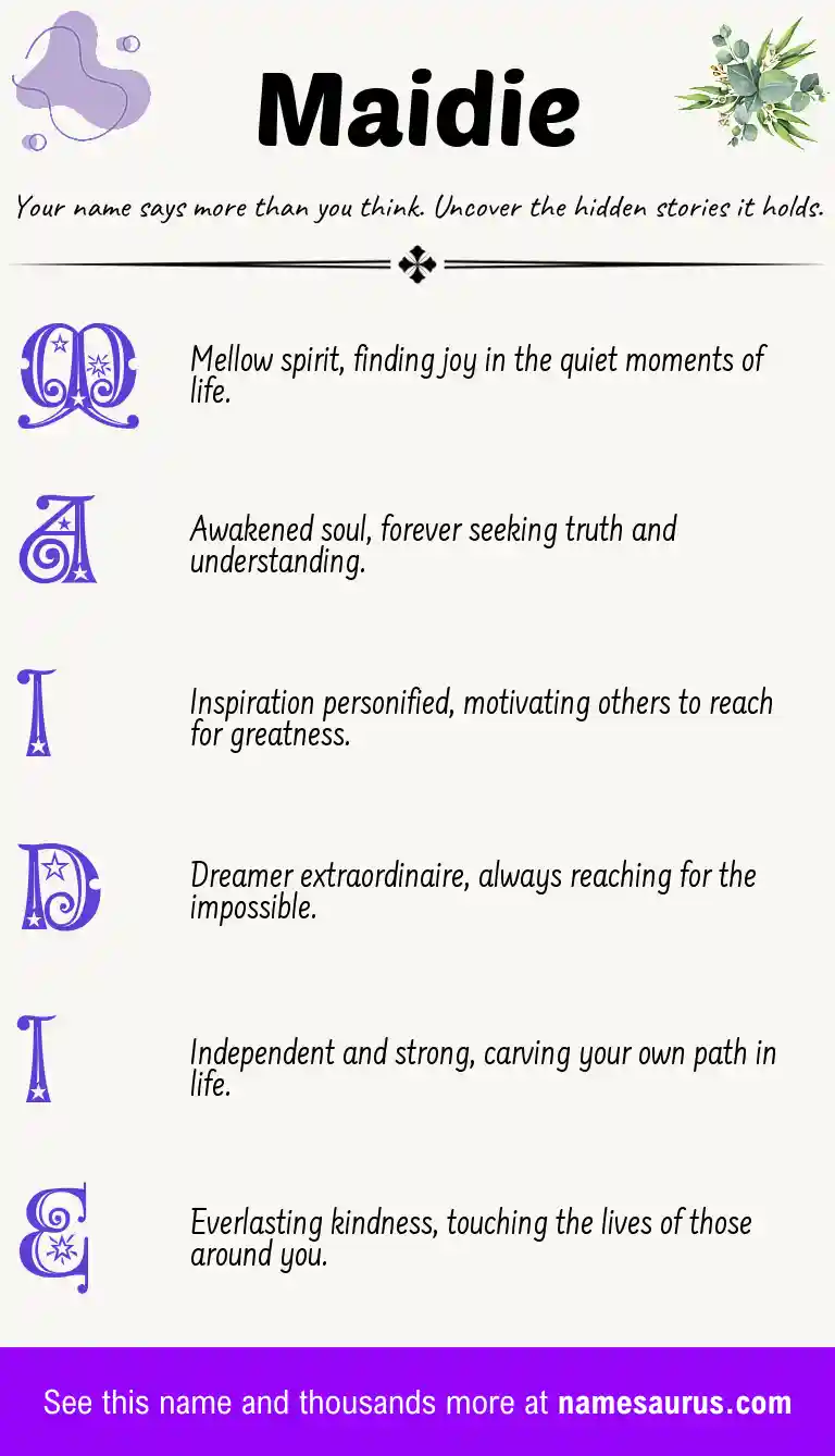 Acrostic poem about Maidie.