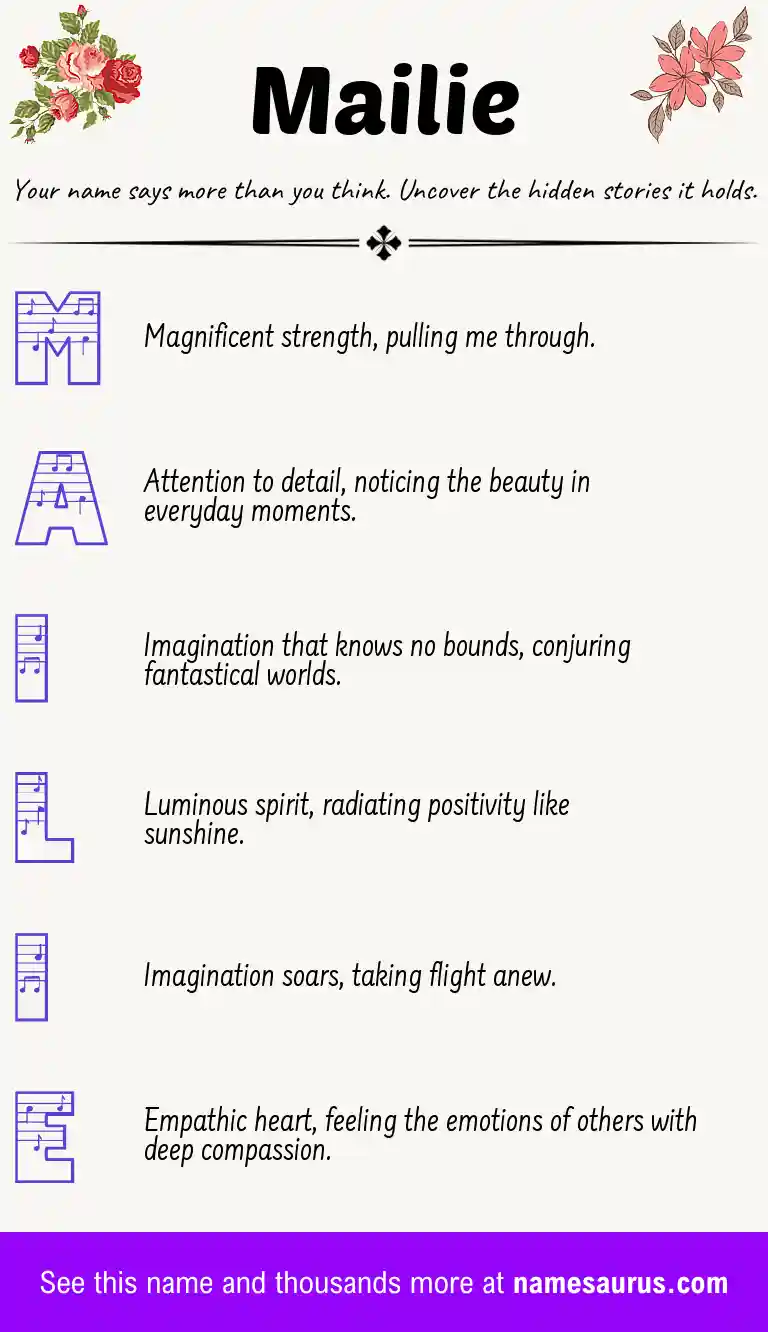Acrostic poem about Mailie.