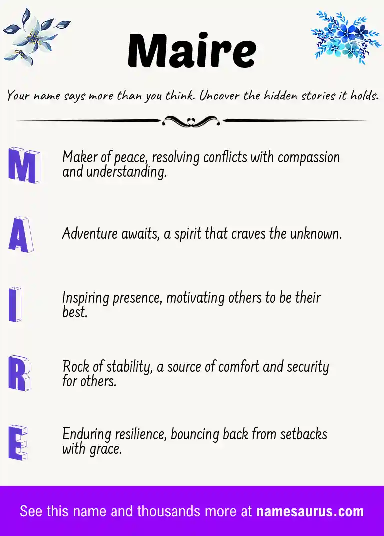 Acrostic poem about Maire.