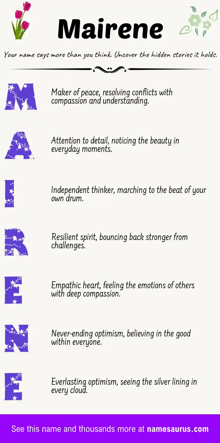 Acrostic poem about Mairene.