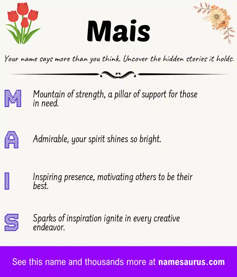 Acrostic poem about Mais.