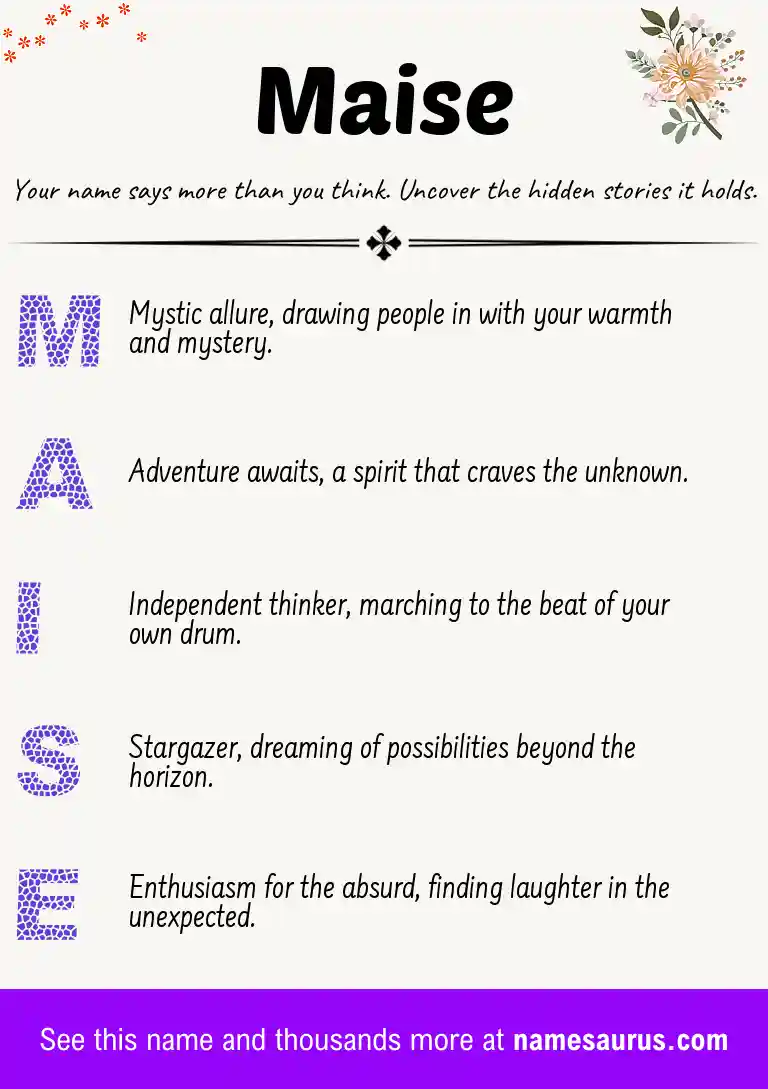 Acrostic poem about Maise.
