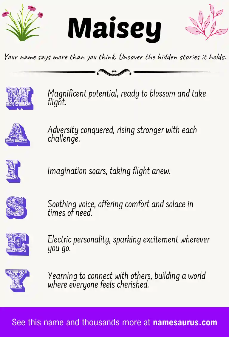 Acrostic poem about Maisey.