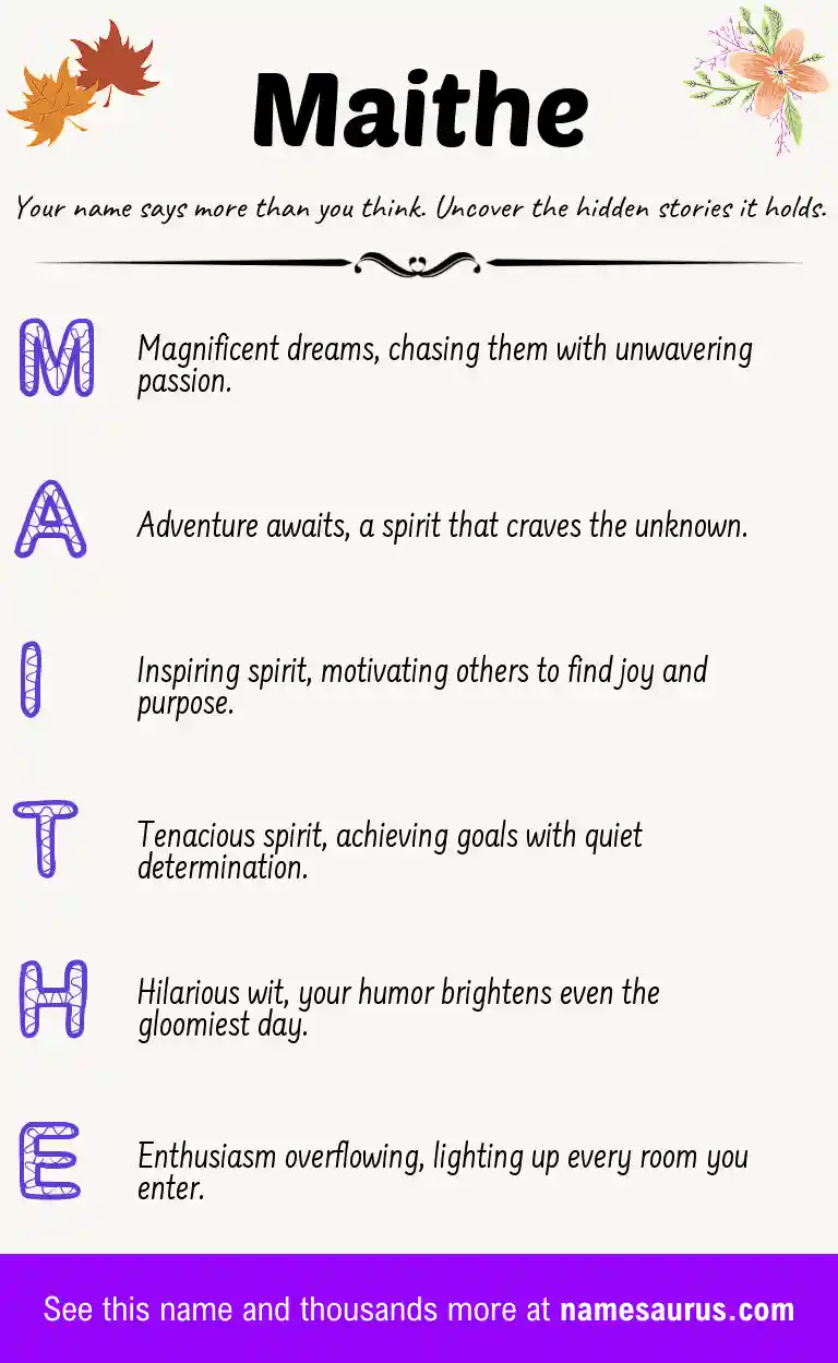Acrostic poem about Maithe.