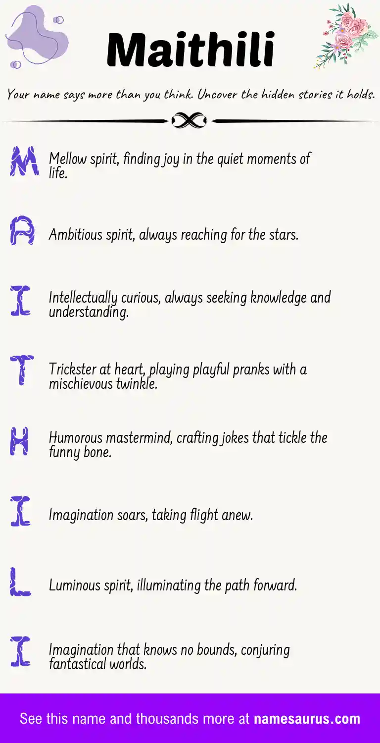 Acrostic poem about Maithili.