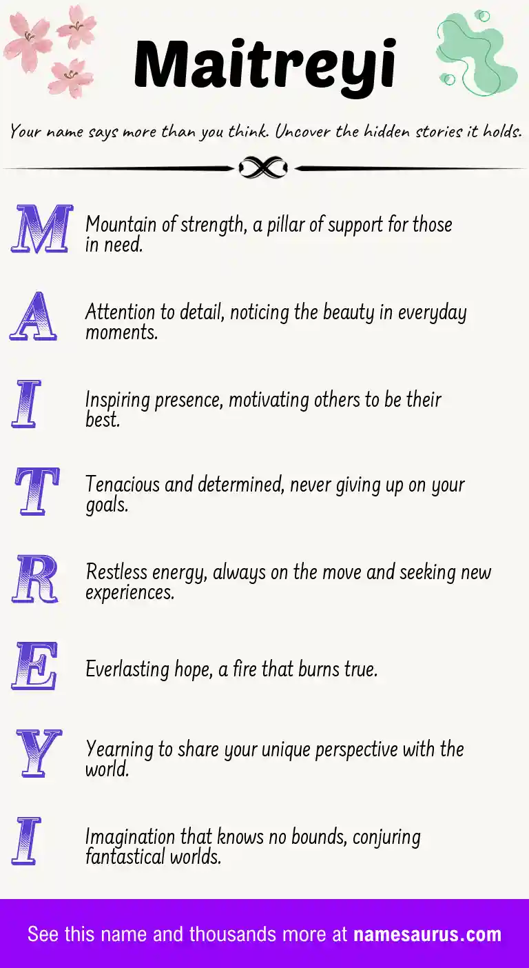 Acrostic poem about Maitreyi.