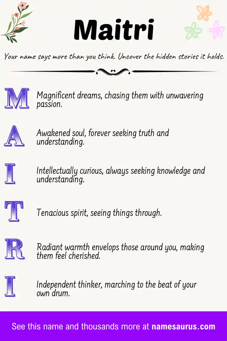 Acrostic poem about Maitri.