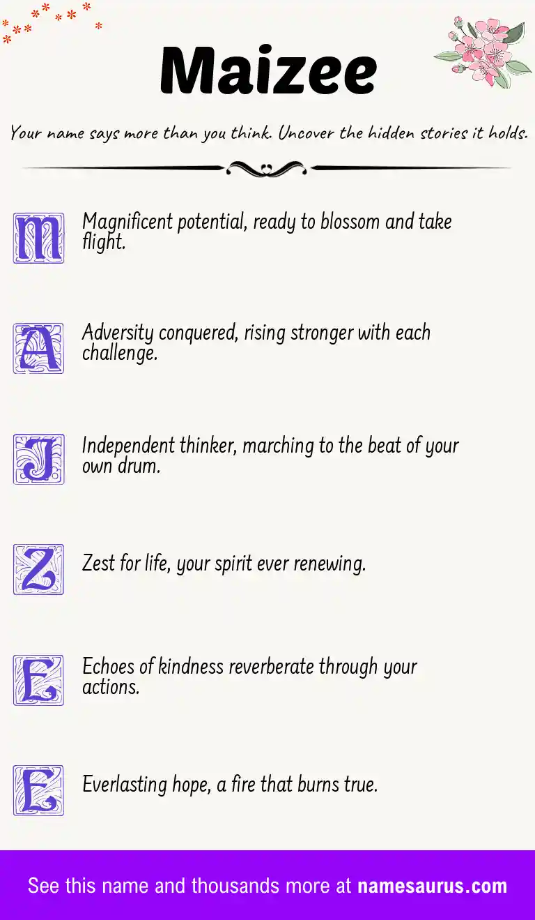 Acrostic poem about Maizee.