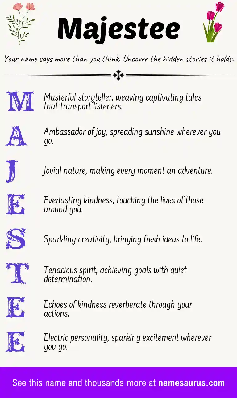 Acrostic poem about Majestee.