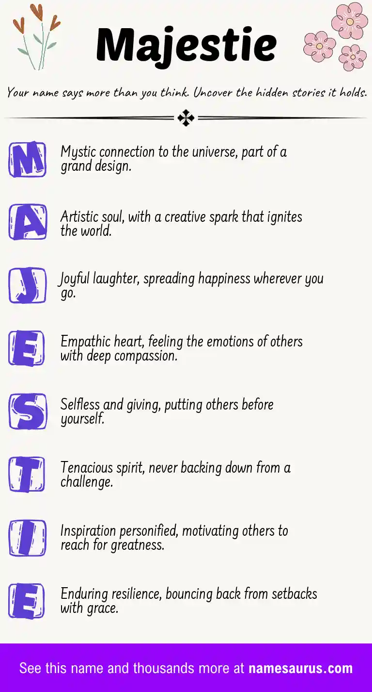 Acrostic poem about Majestie.