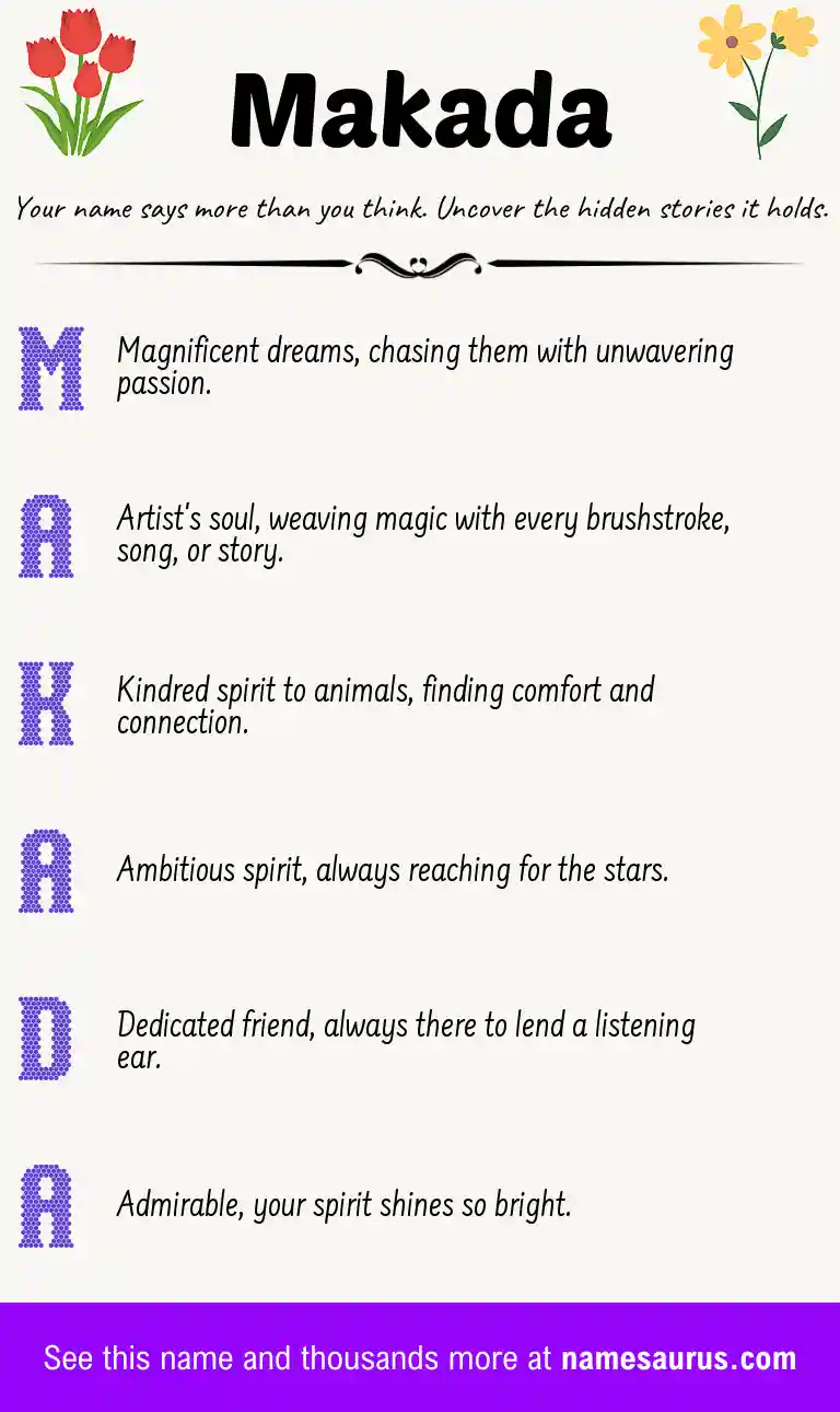 Acrostic poem about Makada.