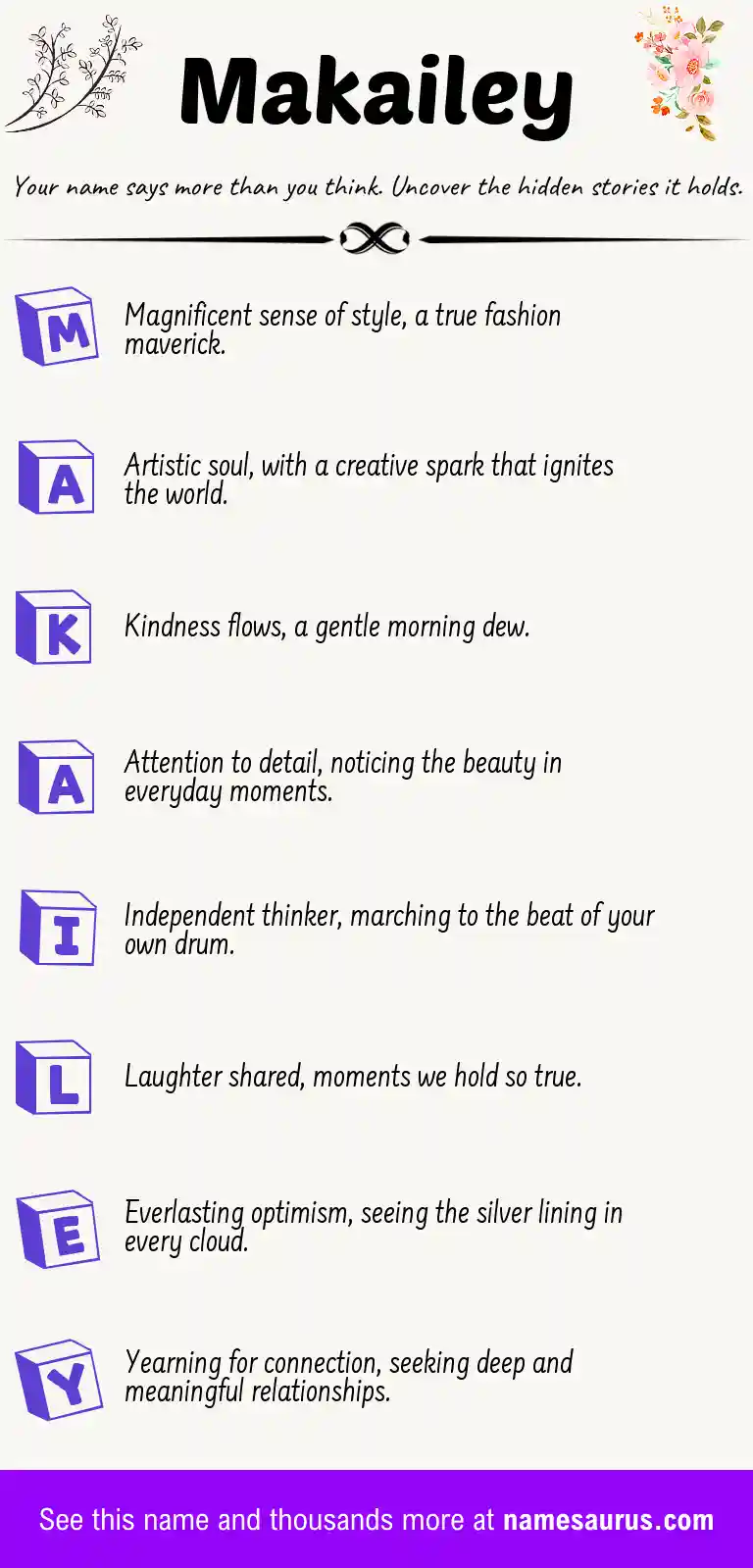 Acrostic poem about Makailey.