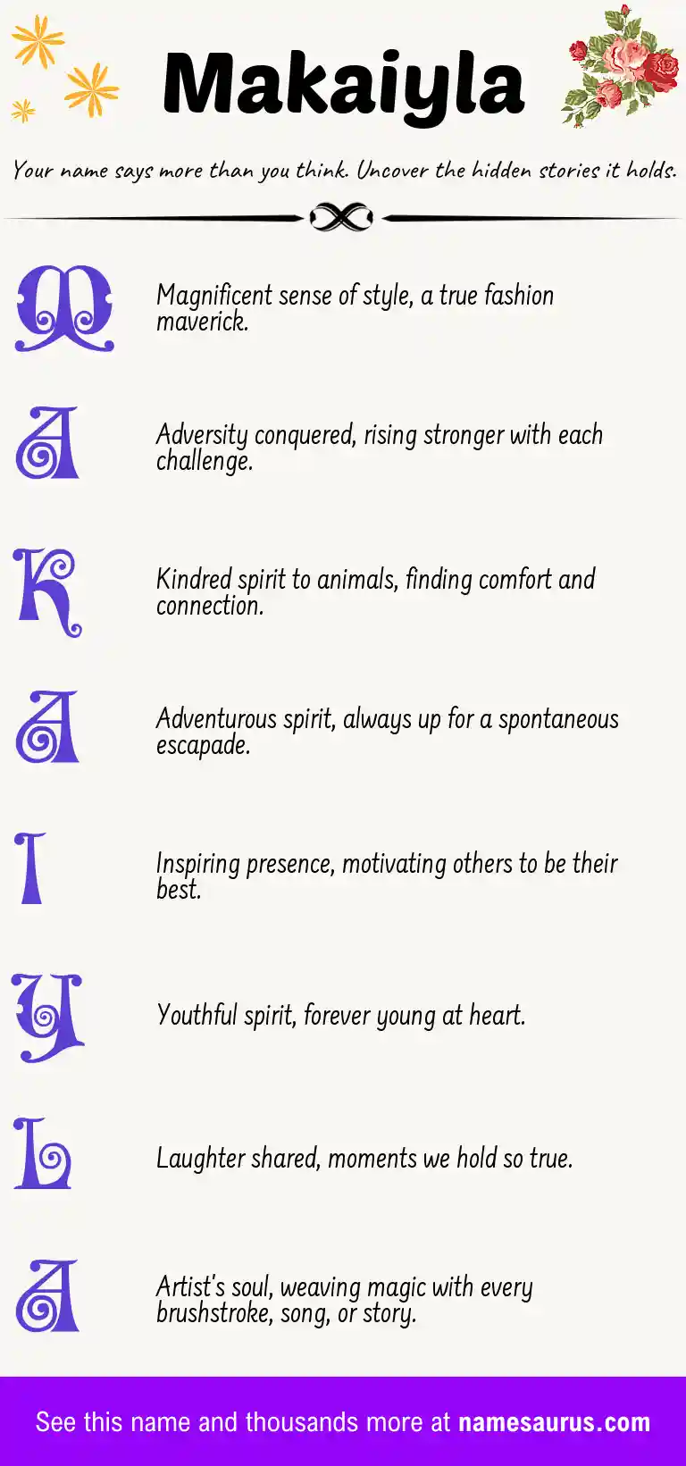 Acrostic poem about Makaiyla.