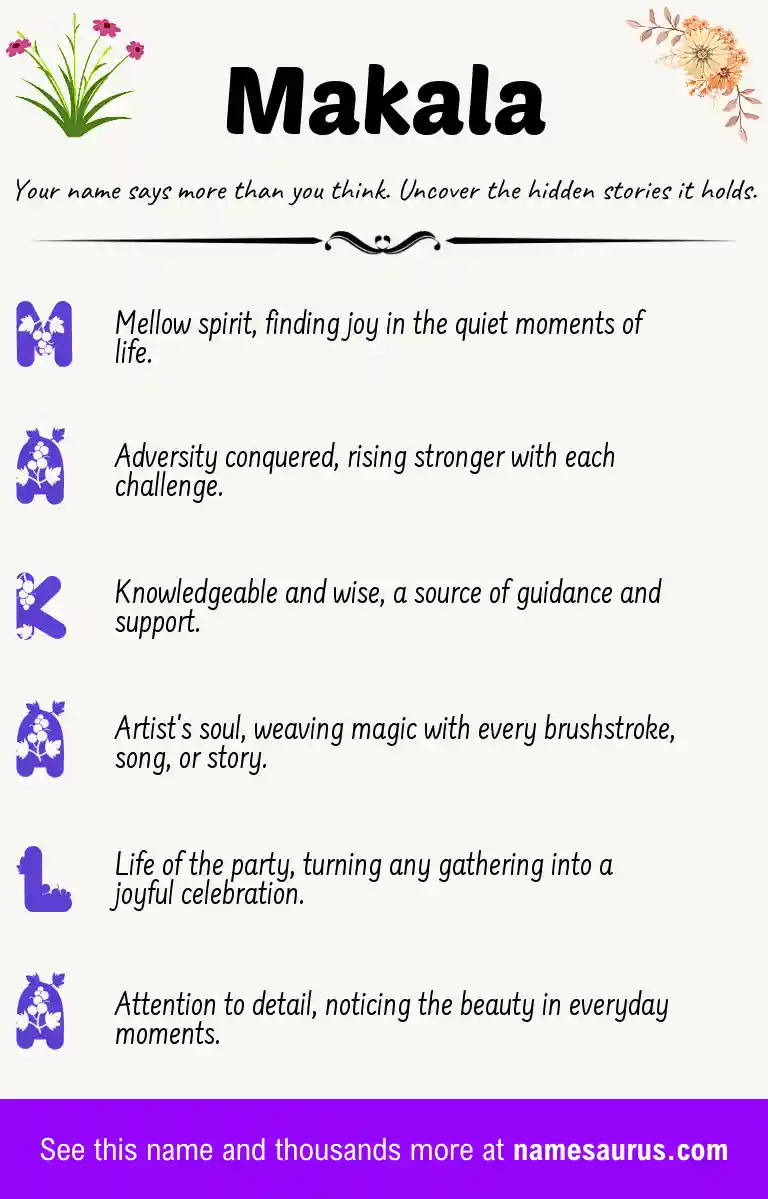 Acrostic poem about Makala.