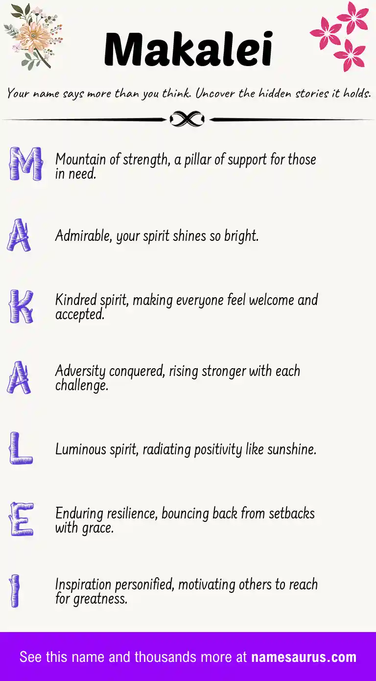 Acrostic poem about Makalei.